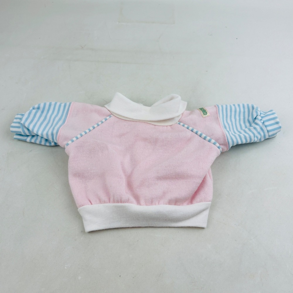 Cabbage Patch Kids Doll Sweatshirt Pink Blue Striped Long Sleeve Coleco Vintage‎